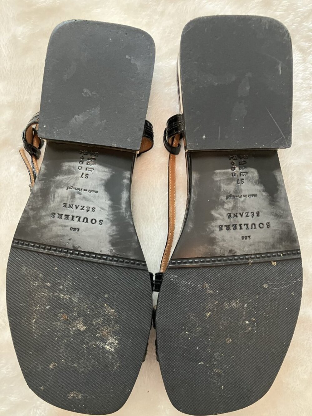 Sezane's Low Josepha Sandal Flats in Black Patent Fr 37, US 6 (really a US 7) - Picture 5 of 14